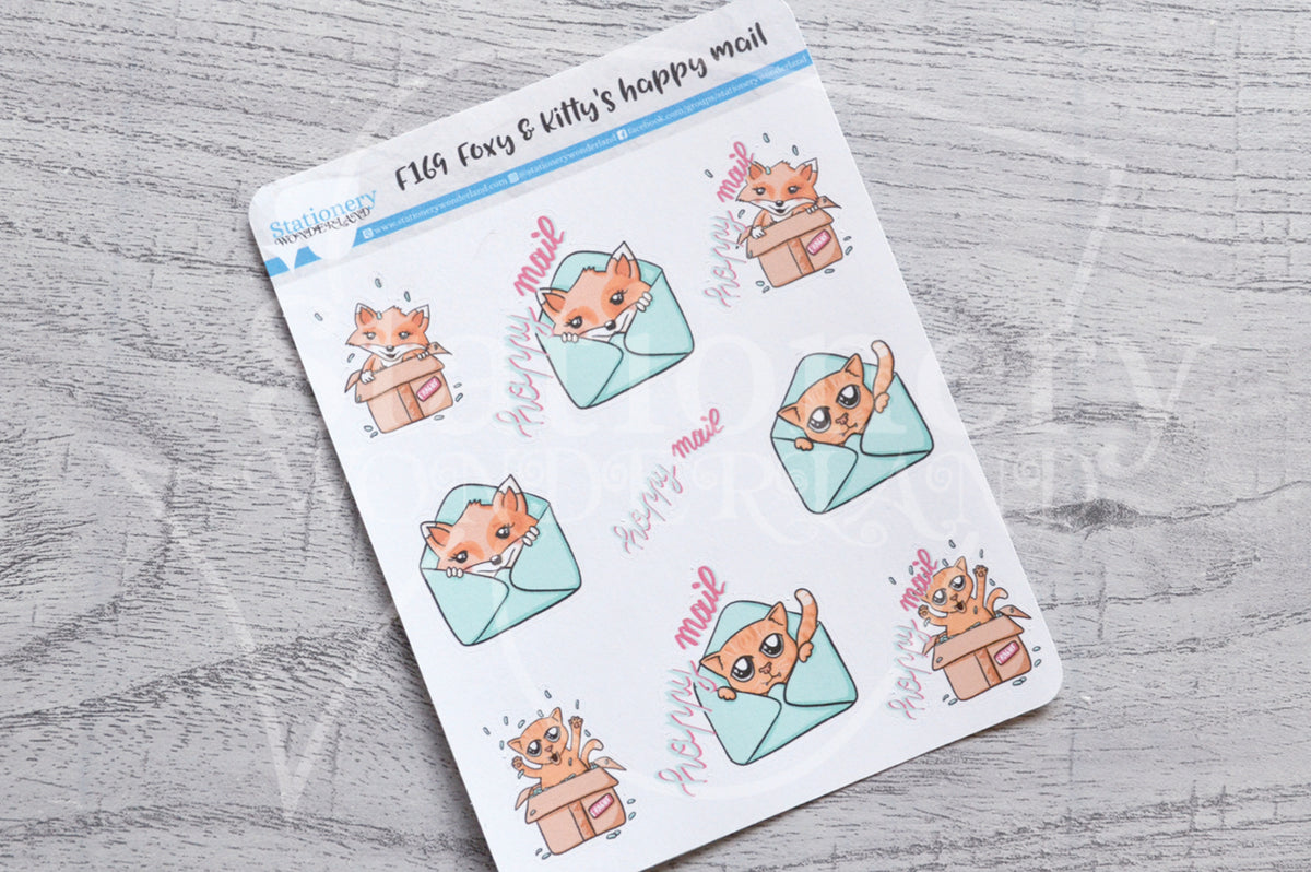 Foxy & Kitty's happy mail functional planner stickers – Stationery