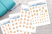 Back to school foxes Printable Functional Stickers