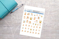 Back to school foxes Printable Functional Stickers