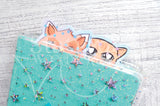 Peeking Kitty pencilboard - Hobonichi weeks, original and cousin