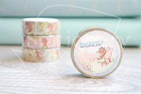 Fairy Foxy hand-drawn rose gold foil accents washi tape - Washi roll