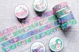 Set of 4 Wonderland Party hand-drawn washi tape