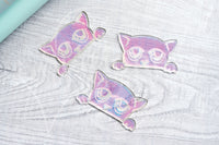 Kitty washi cutter - Holographic acrylic washi cutter