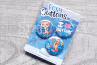 90's Foxy button badges set