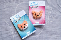 Kitty crochet brooch