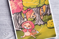 Little Red Ridding Hood Foxy full page cover up stickers - Hobonichi weeks, cousin, A5 and A6