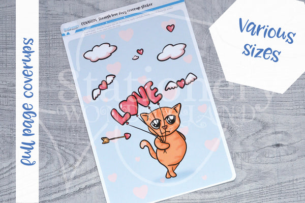 Toonish love Foxy full page cover up stickers - Hobonichi weeks, cousin, A5 and A6