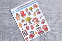 Little Red Ridding Hood Foxy decorative planner stickers