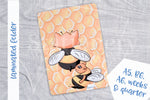 Bee Foxy clear laminated folder - Hobonichi weeks, original A6, cousin A5, B6 and quarter size planner pocket