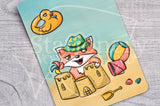 Sea, fox and fun Foxy clear laminated folder - Hobonichi weeks, original A6, cousin A5, B6 and quarter size planner pocket