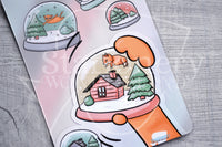 Snow fun Foxy clear laminated folder - Hobonichi weeks, original A6, cousin A5, B6 and quarter size planner pocket