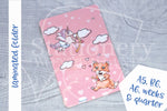Toonish love Foxy laminated folder - Hobonichi weeks, original A6, cousin A5, B6 and quarter size planner pocket