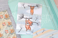 Foxy's dandelion hand-drawn journaling cards for memory planners 3x4"
