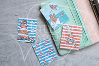 Sailor Foxy hand-drawn journaling cards for memory planners 3x4"