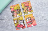 Little Red Ridding Hood Foxy hand-drawn journaling cards for memory planners 3x4"