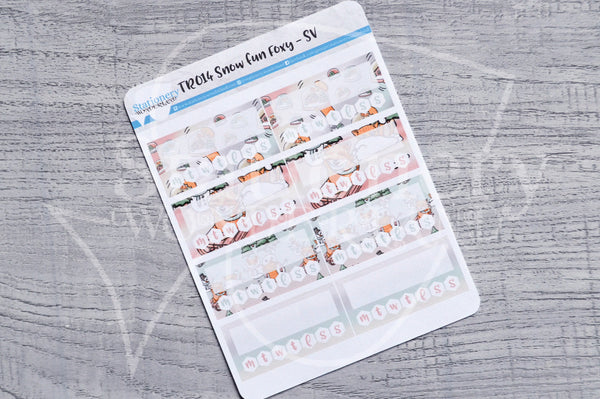 Snow fun Foxy weekly tracker functional planner stickers