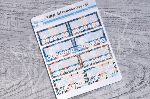 Art Nouveau Foxy weekly tracker functional planner stickers