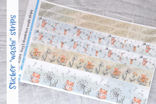 Foxy's dandelion washi strips stickers