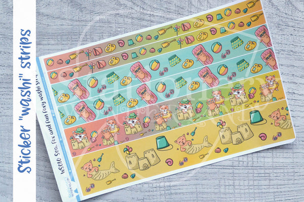 Sea, fox and fun Foxy washi strips stickers