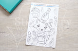 Foxy in Wonderland coverup journaling sticker - Adult coloring journal stickers