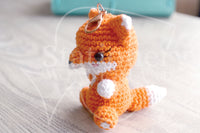 Foxy the fox planner charm, hand crocheted Foxy charm