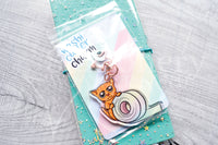 Kitty stationery washi cutter charm - Acrylic washi cutter charm