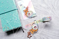 Kitty stationery planner bundle - Washi cutter charm, washi stand, laminated folder
