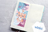 There go Kitty daily or weekly cover up stickers - Hobonichi weeks, cousin, A5 and A6