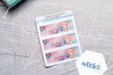 Let's skip Foxy daily or weekly cover up stickers - Hobonichi weeks, cousin, A5 and A6