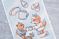 Foxy's PJ de soirée full page cover up stickers - Hobonichi weeks, cousin, A5 and A6