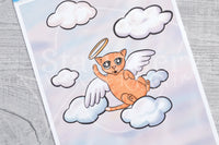 Angel Kitty full page cover up stickers - Hobonichi weeks, cousin, A5 and A6