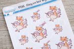 Foxy on her high unicorn decorative planner stickers