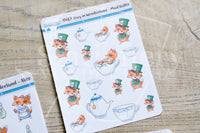 Foxy in Wonderland decorative planner stickers - Alice, Mad Hatter, Queen of Hearts