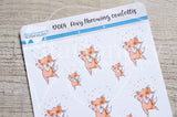 Foxy throwing confettis decorative planner stickers