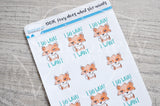 Foxy does what she wants decorative planner stickers