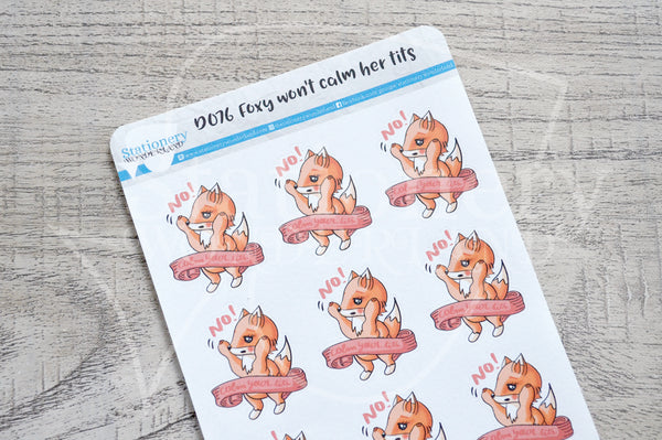 Foxy won't calm her tits decorative planner stickers