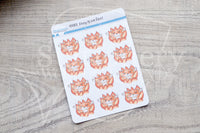 Foxy is on fire decorative planner stickers