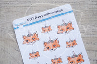 Foxy's unicorn crown decorative planner stickers
