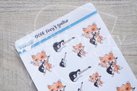 Foxy's guitar decorative planner stickers