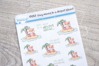 Foxy moves to a desert island decorative planner stickers