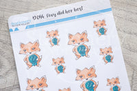 Foxy did her best decorative planner stickers