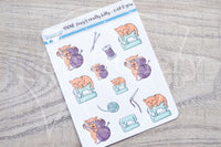 Foxy's crafting kitty decorative planner stickers