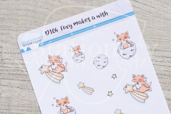 Foxy makes a wish decorative planner stickers