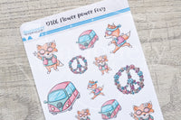 Flower Power Foxy decorative planner stickers