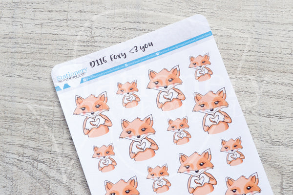 Foxy <3 you decorative planner stickers