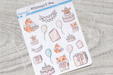Foxy's B-day decorative planner stickers