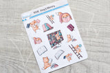 Foxy's library decorative planner stickers