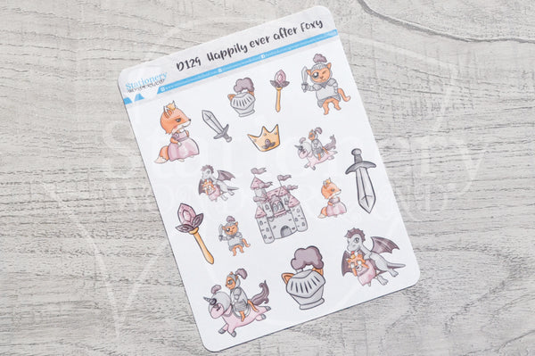 Happily Ever After Foxy decorative planner stickers