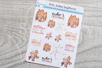 Zodiac Foxy Sagittarius decorative planner stickers