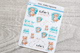 Zodiac Foxy Aquarius decorative planner stickers